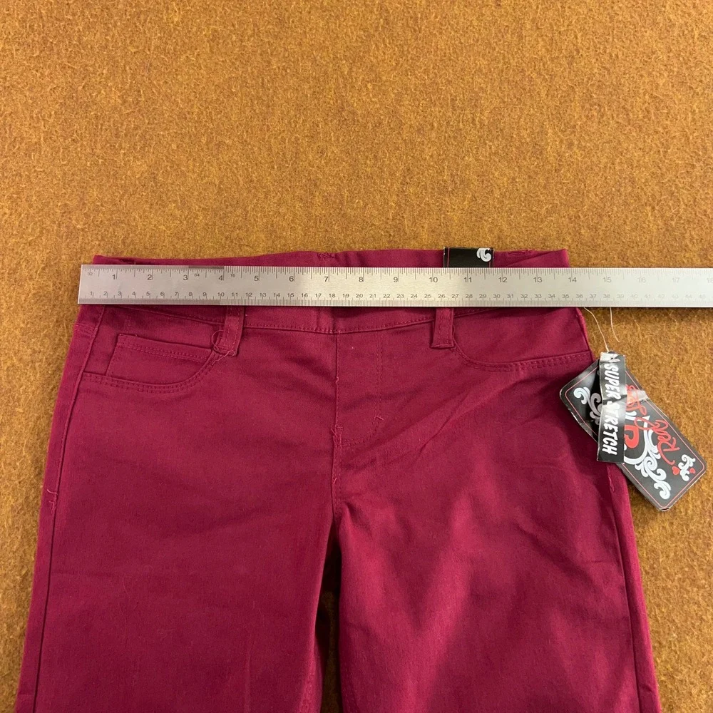 Real Love Girls Size 16 Burgundy Super Stretch Skinny Pants NWT